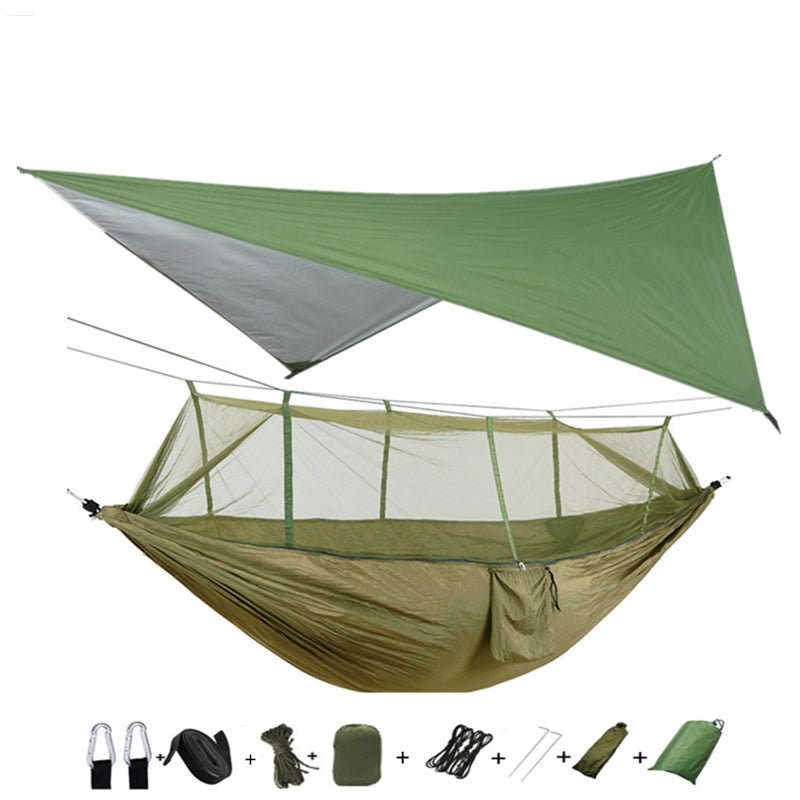  Military Matter Outdoor Parachute Cloth Hammock Couble with Mosquito Net Light Portable Army Green Insect-proof Camping Aerial Tent | The Best CS Tactical Clothing Store