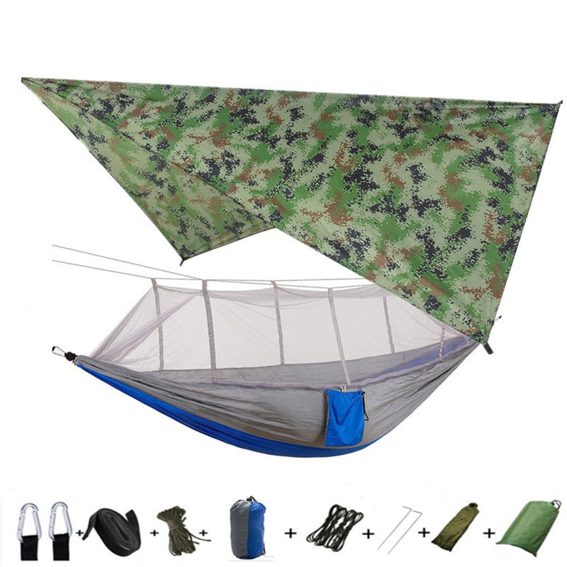  Military Matter Outdoor Parachute Cloth Hammock Couble with Mosquito Net Light Portable Army Green Insect-proof Camping Aerial Tent | The Best CS Tactical Clothing Store
