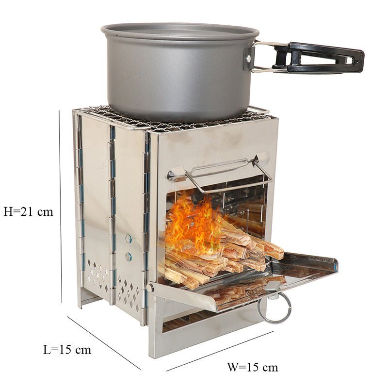  Military Matter Lightweight Camping Wood Stove Adjustable Folding Wood Stove Burning for Outdoor Cooking Picnic Hunting BBQ Windproof | The Best CS Tactical Clothing Store