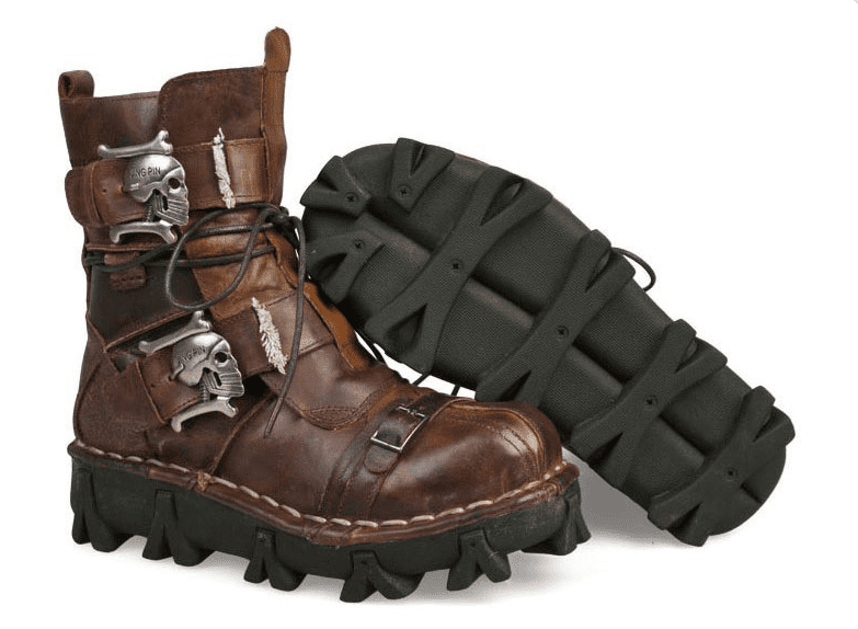  Military Matter Military Skull Steampunk Genuine Boots | Leather Brown | The Best CS Tactical Clothing Store