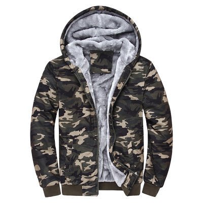  Military Matter Camouflage sweater men's youth Korean casual plus velvet thick warm jacket hooded cardigan | The Best CS Tactical Clothing Store