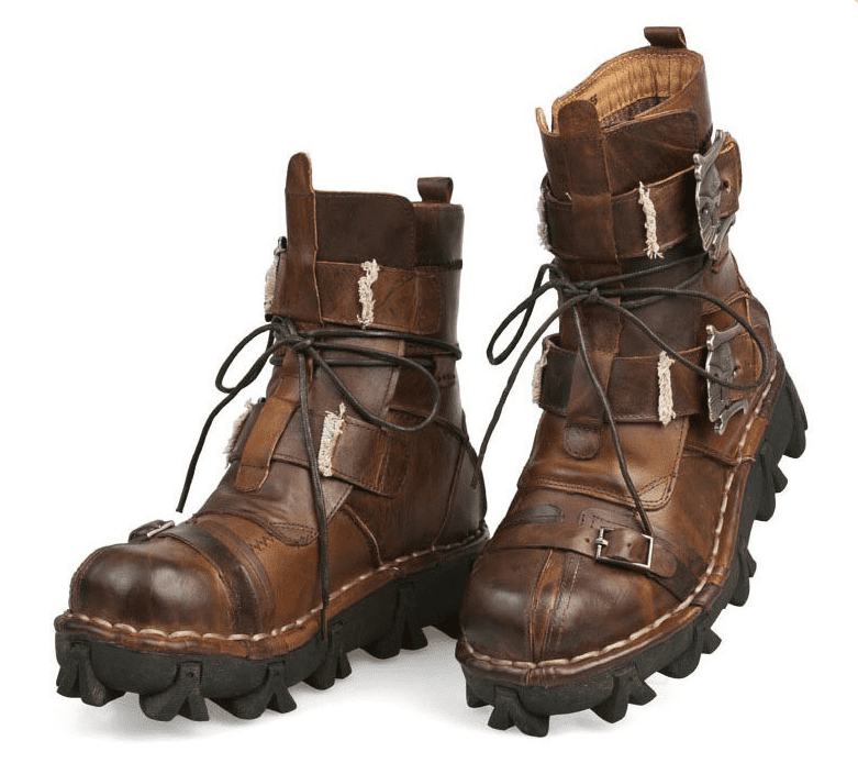  Military Matter Military Skull Steampunk Genuine Boots | Leather Brown | The Best CS Tactical Clothing Store
